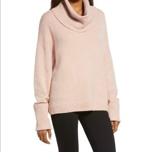 NEW Chelsea28 Pink Cowl Neck Sweater Long Sleeve Pullover In Pink Adobe Size XS
